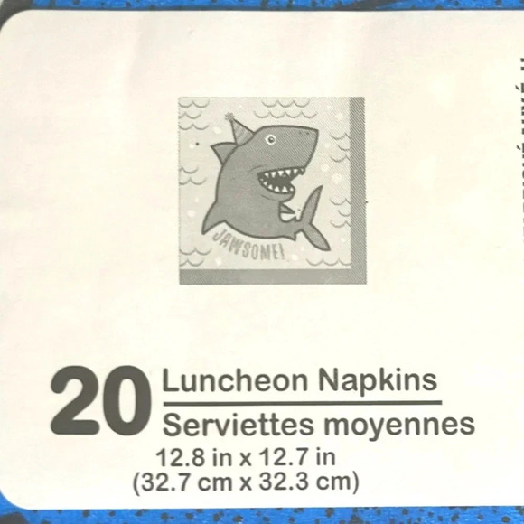 Lot of 8: Children’s/Kid’s Birthday Dinner Napkins Baby Shark/Jawsome 8 packs/20 - Picture 2 of 2